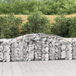 Obokane gabion košare 4 kosi 400x50x80/100 cm pocinkano železo