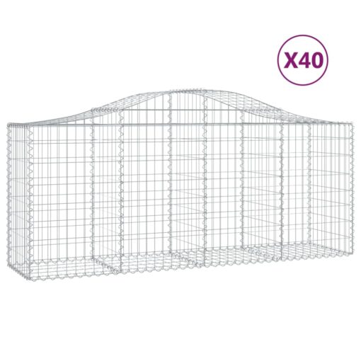 Obokane gabion košare 40 kosov 200x50x80/100 cm cinkano železo - Image 2