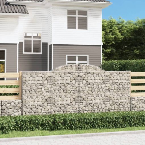 Obokane gabion košare 5 kosi 300x30x140/160 cm pocinkano železo