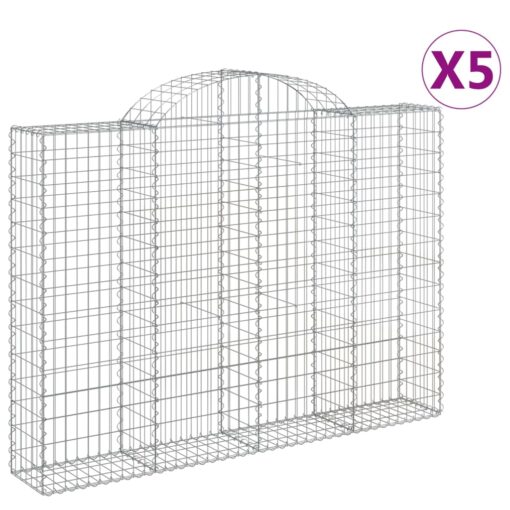 Obokane gabion košare 5 kosov 200x30x140/160cm pocinkano železo - Image 2