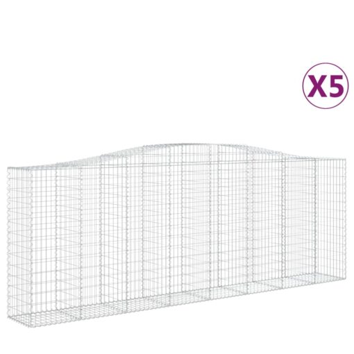 Obokane gabion košare 5 kosov 400x50x140/160cm pocinkano železo - Image 2