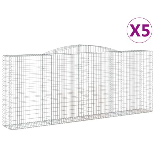 Obokane gabion košare 5 kosov 400x50x160/180cm pocinkano železo - Image 2