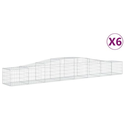 Obokane gabion košare 6 kosa 400x50x40/60 cm pocinkano železo - Image 2