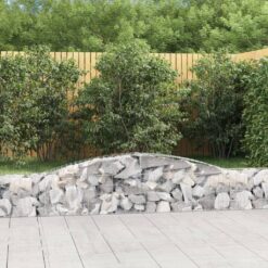 Obokane gabion košare 6 kosi 400x30x40/60 cm pocinkano železo