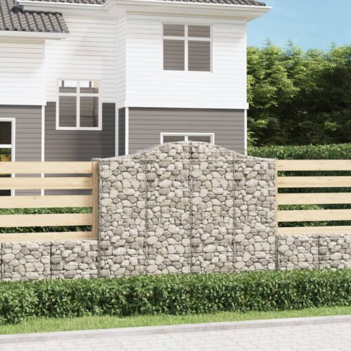 Obokane gabion košare 6 kosov 200x50x160/180cm pocinkano železo