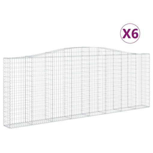 Obokane gabion košare 6 kosov 400x30x140/160cm pocinkano železo - Image 2