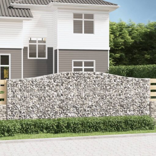 Obokane gabion košare 6 kosov 400x30x140/160cm pocinkano železo