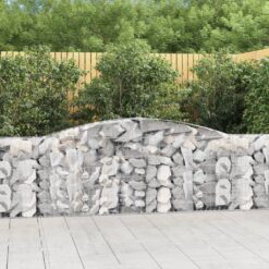 Obokane gabion košare 6 kosov 400x30x80/100 cm pocinkano železo