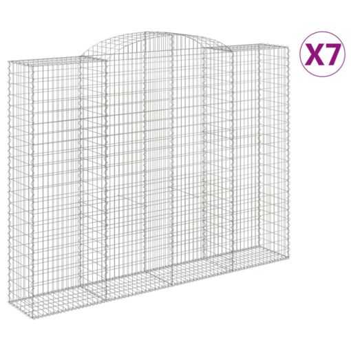 Obokane gabion košare 7 kosa 300x50x220/240 cm pocinkano železo - Image 2