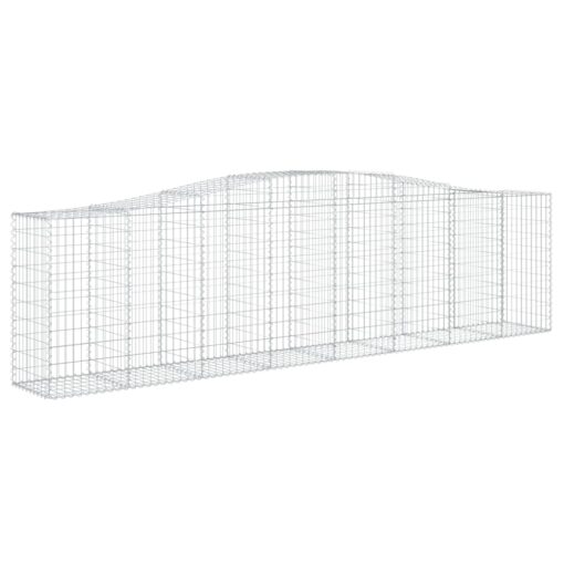 Obokane gabion košare 7 kosi 400x50x100/120cm pocinkano železo - Image 3