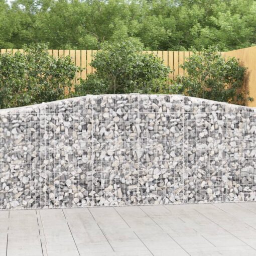 Obokane gabion košare 7 kosi 400x50x100/120cm pocinkano železo