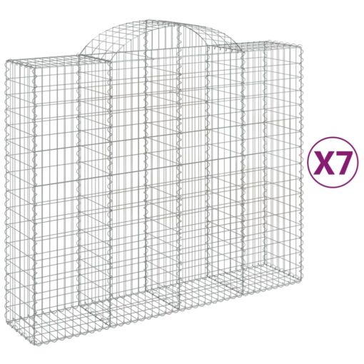 Obokane gabion košare 7 kosov 200x50x160/180cm pocinkano železo - Image 2