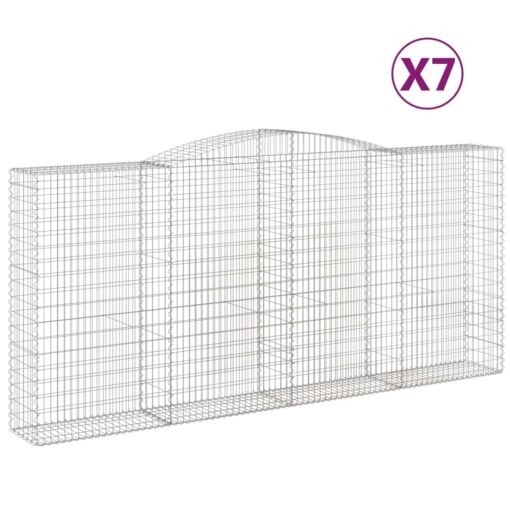 Obokane gabion košare 7 kosov 400x50x180/200cm pocinkano železo - Image 2