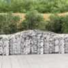 Obokane gabion košare 7 kosov 400x50x80/100 cm cinkano železo