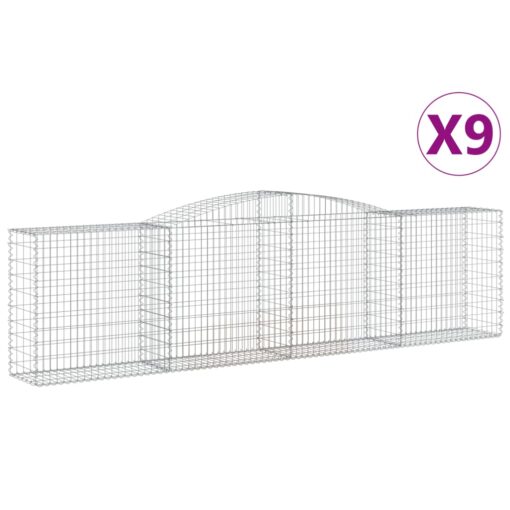 Obokane gabion košare 9 kosi 400x50x100/120cm pocinkano železo - Image 2