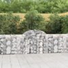 Obokane gabion košare 9 kosov 200x30x80/100 cm cinkano železo