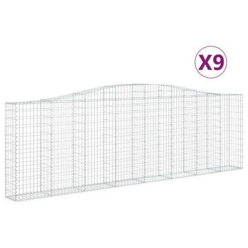 Obokane gabion košare 9 kosov 400x30x120/140cm pocinkano železo - Image 2