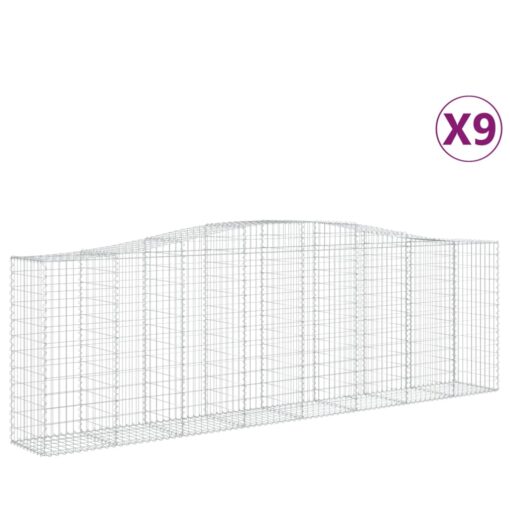 Obokane gabion košare 9 kosov 400x50x120/140cm pocinkano železo - Image 2