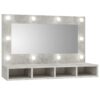 Omarica z ogledalom in LED lučkami betonsko siva 90x31