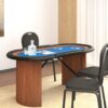 Poker miza za 10 igralcev modra 160x80x75 cm