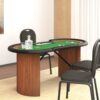 Poker miza za 10 igralcev s pladnjem zelena 160x80x75 cm