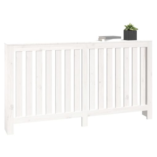 Pokrov za radiator bela 153x19x84 cm trdna borovina - Image 4