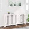 Pokrov za radiator bela 169x19x84 cm trdna borovina