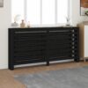 Pokrov za radiator črna 169x19x84 cm trdna borovina