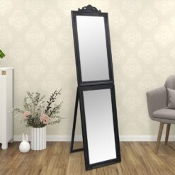 Prostostoječe ogledalo črno 45x180 cm