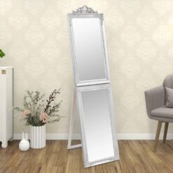 Prostostoječe ogledalo srebrno 45x180 cm