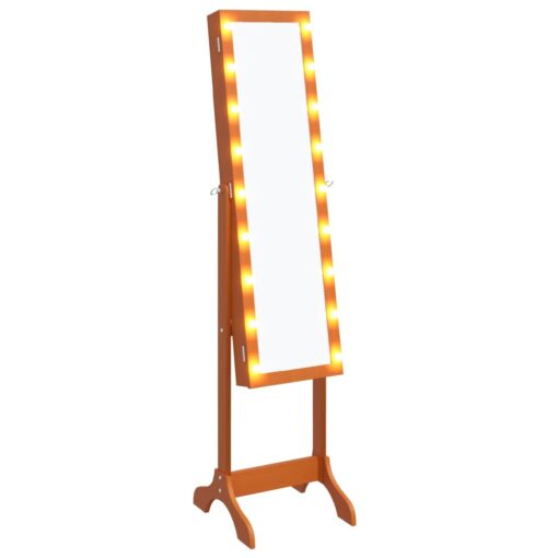 Prostostoječe ogledalo z LED lučkami 34x37x146 cm - Image 2