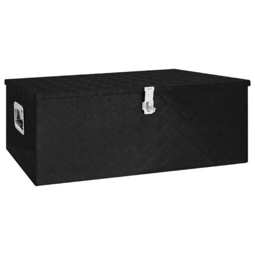 Škatla za shranjevanje črna 100x55x37 cm aluminij