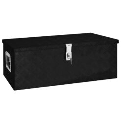 Škatla za shranjevanje črna 80x39x30 cm aluminij