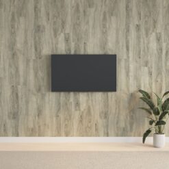 Stenski paneli videz lesa sivi PVC 2