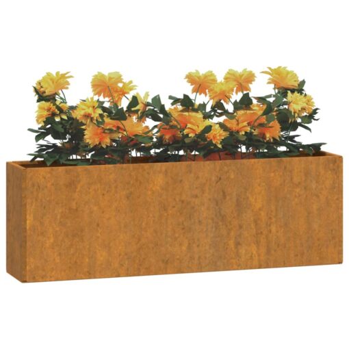 Stensko cvetlično korito 2 kosa sivo corten jeklo 53x10x17 cm - Image 3