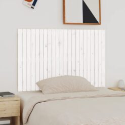 Stensko posteljno vzglavje belo 140x3x90 cm trdna borovina