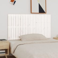 Stensko posteljno vzglavje belo 166x3x90 cm trdna borovina