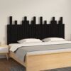 Stensko posteljno vzglavje črno 166x3x80 cm trdna borovina