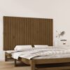 Stensko posteljno vzglavje medeno rjavo 147x3x90 cm borovina