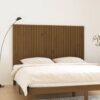 Stensko posteljno vzglavje medeno rjavo 185x3x110 cm borovina
