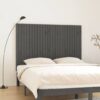 Stensko posteljno vzglavje sivo 166x3x110 cm trdna borovina