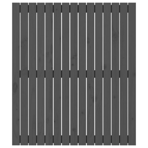 Stensko posteljno vzglavje sivo 95,5x3x110 cm trdna borovina - Image 4