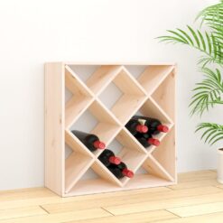 Stojalo za vino 62x25x62 cm trdna borovina