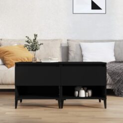 Stranska mizica 2 kosa črna 50x46x50 cm inženirski les
