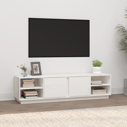 TV omarica bela 156x40x40 cm trdna borovina