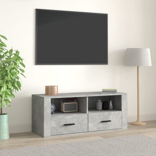 TV omarica betonsko siva 100x35x40 cm inženirski les