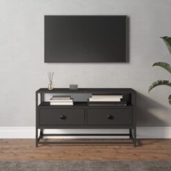 TV omarica črna 80x35x45 cm inženirski les
