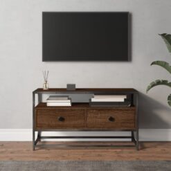 TV omarica rjavi hrast 80x35x45 cm inženirski les
