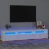 TV omarica z LED lučkami bela 195x35x40 cm