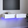 TV omarica z LED lučkami bela 90x35x15